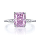 S925 Silver High Carbon Diamond 8 * 10mm Redion Cutting Ring for Women - MOWTE