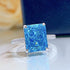 S925 Silver High Carbon Diamond 8 * 10mm Redion Cutting Ring for Women - MOWTE
