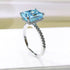S925 Silver High Carbon Diamond 8 * 10mm Redion Cutting Ring for Women - MOWTE