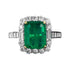 S925 Sterling Silver Imitation Emerald Ring for Women with a 2-carat Cluster Setting and Full Diamond Inlay 7*9mm - MOWTE