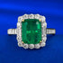S925 Sterling Silver Imitation Emerald Ring for Women with a 2-carat Cluster Setting and Full Diamond Inlay 7*9mm - MOWTE