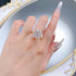 S925 Sterling Silver High-carbon Diamond Ring with Ice Flower Cut 12*14mm Simple Style - MOWTE