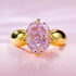 High carbon diamond 8 * 10mm ice flower cut pink diamond 925 silver ring - MOWTE