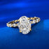 Fashionable Luxurious S925 Sterling Silver Ring Inlaid with High-carbon Diamonds Oval-shaped Size 7*10mm Basic Style Ring Suitable for Stacking - MOWTE
