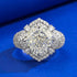 S925 Silver 10 * 10 White G High Carbon Diamond Ring - MOWTE