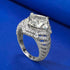S925 Silver 10 * 10 White G High Carbon Diamond Ring - MOWTE