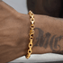 18K Gold-colored Handchain hip-hop titanium steel bracelet suitable for both men and women high-end O-shape - MOWTE