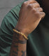 18K Gold-colored Handchain hip-hop titanium steel bracelet suitable for both men and women high-end O-shape - MOWTE