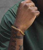 18K Gold-colored Handchain hip-hop titanium steel bracelet suitable for both men and women high-end O-shape - MOWTE