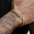18K gold bracelet men and women hip-hop trend titanium Fried Dough Twists bangle adjustable opening - MOWTE