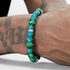 Green Tiger's Eye Beaded Bracelet for Men & Blue Agate Bead Bracelet for Women - Versatile Indie Handmade Jewelry - MOWTE