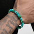 Green Tiger's Eye Beaded Bracelet for Men & Blue Agate Bead Bracelet for Women - Versatile Indie Handmade Jewelry - MOWTE