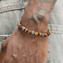 Natural tiger eye stone bracelet for men and women trendy niche steel ball tiger eye stone bracelet versatile boyfriend gift - MOWTE