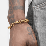 Silver titanium steel 8-shaped spiral bracelet hip-hop trend personality O-shape splicing bracelet high-end feel without fading - MOWTE