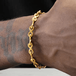 Silver titanium steel 8-shaped spiral bracelet hip-hop trend personality O-shape splicing bracelet high-end feel without fading - MOWTE