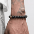 Golden Circle Black Stone Bracelet Men's Retro Trendy Versatile Handmade Round Bead Bead Bracelet Women's Handpiece Simple - MOWTE