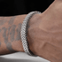 Double layer silver titanium steel bracelet for men with niche design magnet clasp versatile and trendy not fading - MOWTE