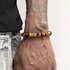 Natural Tiger Eye Stone Bracelet for Men Trendy Versatile Round Bead Cross Gold Circle Round Bead Bracelet for Women - MOWTE