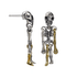 S925 sterling silver skull figure earrings for men - MOWTE