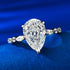 Fashionable and luxurious S925 silver inlaid high carbon diamond water droplet 8 * 12 ring - MOWTE