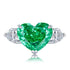 High carbon diamond ring with 925 silver throughout 10 * 12 emerald green ice flower cut heart-shaped women's ring - MOWTE