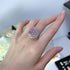 New Rich Lady's Happy Luxury Cherry Blossom Pink 10 * 12 Pink Diamond Ring - MOWTE