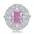 New Rich Lady's Happy Luxury Cherry Blossom Pink 10 * 12 Pink Diamond Ring - MOWTE