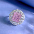 New Rich Lady's Happy Luxury Cherry Blossom Pink 10 * 12 Pink Diamond Ring - MOWTE
