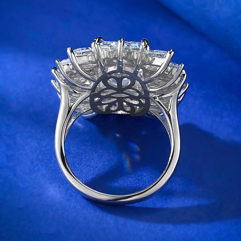 High carbon diamond 9 * 11mm rectangular ice flower cut luxury inlaid with diamonds - MOWTE