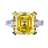925 Silver Pagoda 12 * 12mm Asche High Carbon Diamond Yellow Diamond Ring - MOWTE