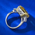 925 Silver Pagoda 12 * 12mm Asche High Carbon Diamond Yellow Diamond Ring - MOWTE