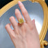 925 Silver Pagoda 12 * 12mm Asche High Carbon Diamond Yellow Diamond Ring - MOWTE