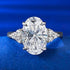 New Top Simulation Diamond Ring 8 * 12mm oval cut White Diamond Wedding Ring - MOWTE