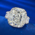 Hot selling high carbon diamond 12 * 14mm fat square ice flower cut pure silver ring - MOWTE