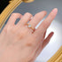 New S925 Silver Plated Gold 5 * 7 Pear Shaped Cutting Exquisite Versatile Basic Style Stackable Ring - MOWTE
