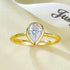 New S925 Silver Plated Gold 5 * 7 Pear Shaped Cutting Exquisite Versatile Basic Style Stackable Ring - MOWTE