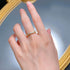 New 7pc heart-shaped high carbon diamond S925 silver plated gold ring basic stackable ring - MOWTE