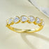 New 7pc heart-shaped high carbon diamond S925 silver plated gold ring basic stackable ring - MOWTE