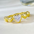 Heart-shaped high carbon diamond S925 silver plated gold ring basic stackable ring - MOWTE