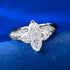 Four cornered irregular high carbon diamond ring for women 925 silver daily outfit - MOWTE