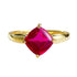 New 7 * 7 Pigeon Blood Brown Sugar Tower Ring S925 Silver Plated Gold Base Stackable Style - MOWTE