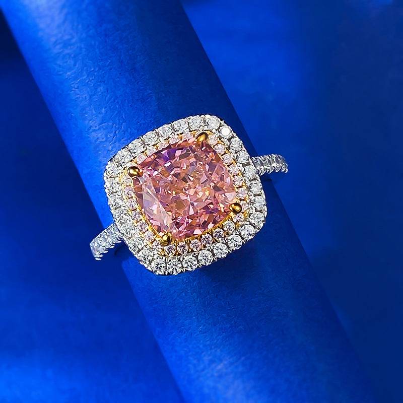 8 * 8 Fat Fang Papalacha High Carbon Diamond S925 Silver Engagement Ring - MOWTE