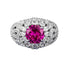 S925 Silver Fashion Commuter 8.0mm Pink Round Diamond Ring - MOWTE