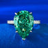 High carbon diamond 10 * 14mm water droplet emerald green wedding ring for women - MOWTE
