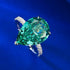 High carbon diamond 10 * 14mm water droplet emerald green wedding ring for women - MOWTE