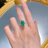 High carbon diamond 10 * 14mm water droplet emerald green wedding ring for women - MOWTE