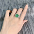 S925 pure silver exquisite top-level simulation emerald cut 10 * 12 rectangular luxury ring - MOWTE