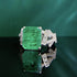 S925 pure silver exquisite top-level simulation emerald cut 10 * 12 rectangular luxury ring - MOWTE