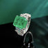 S925 pure silver exquisite top-level simulation emerald cut 10 * 12 rectangular luxury ring - MOWTE