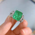 S925 pure silver exquisite top-level simulation emerald cut 10 * 12 rectangular luxury ring - MOWTE